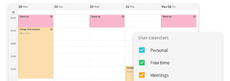 Online agenda met gedeelde kalender